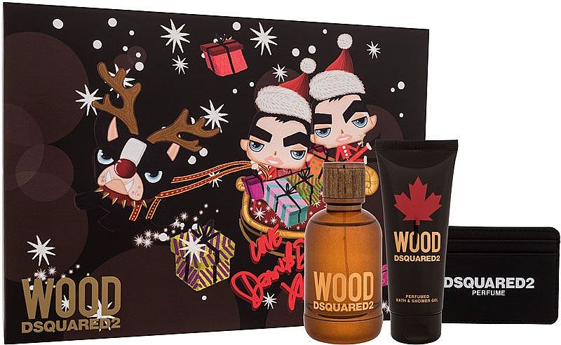 Dsquared2 Wood Pour Homme - Набор (edt/100ml + sh/gel/100ml + card/case/1pcs) — фото N3