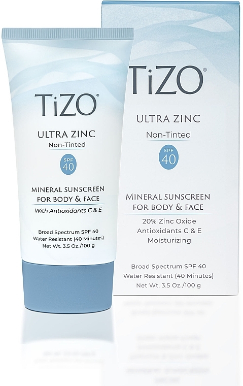 Крем для тела и лица минеральный, солнцезащитный без оттенка - TiZO Ultra Zinc Body & Face Non-Tinted SPF 40