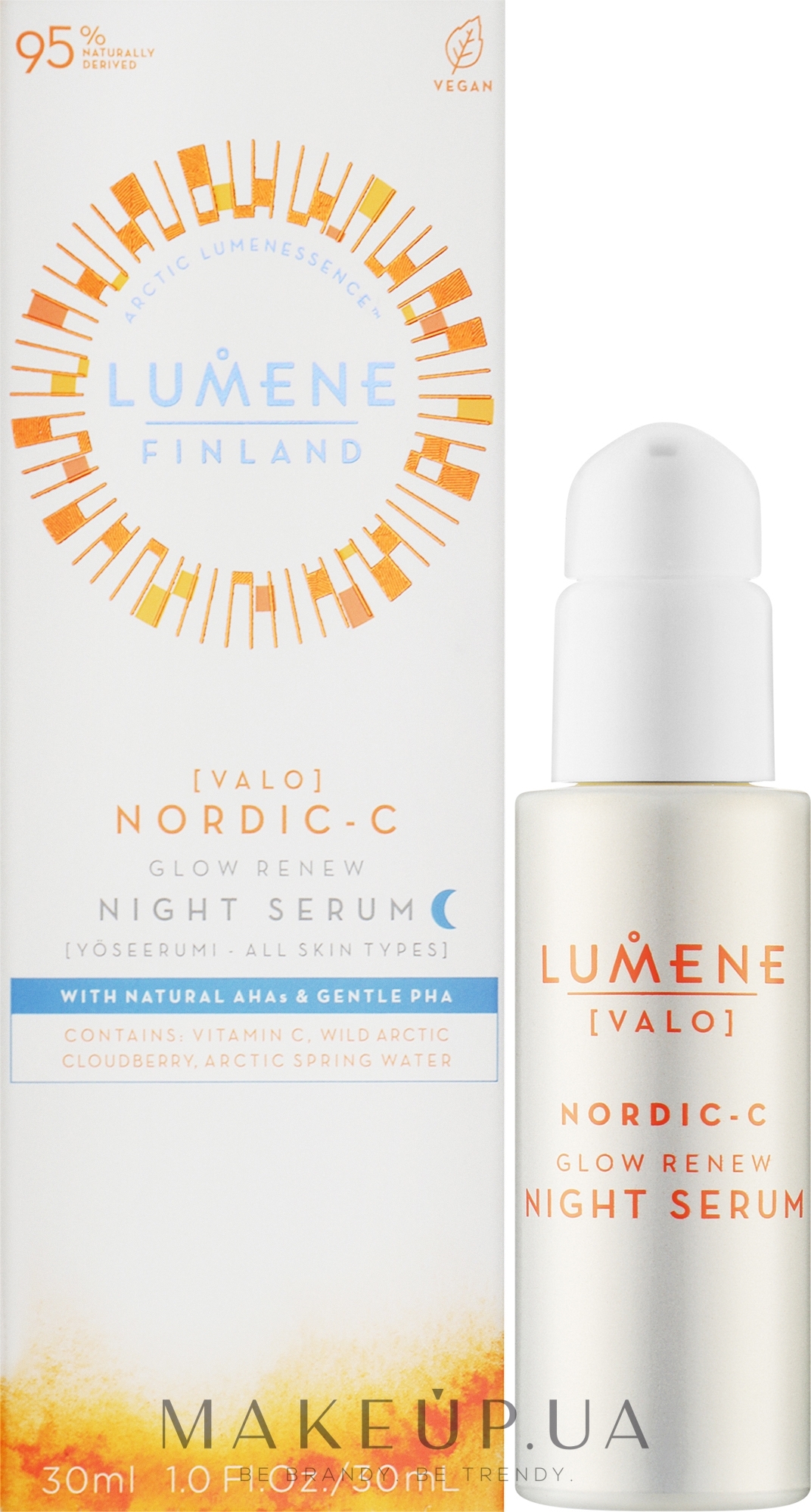 Осветляющая ночная сыворотка для лица - Lumene Valo Nordic-C Glow Renew Night Serum — фото 30ml