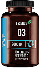 Парфумерія, косметика Вітамін "D3 2000 IU", 180 шт. - Essence Nutrition D3 2000 IU Vitamin