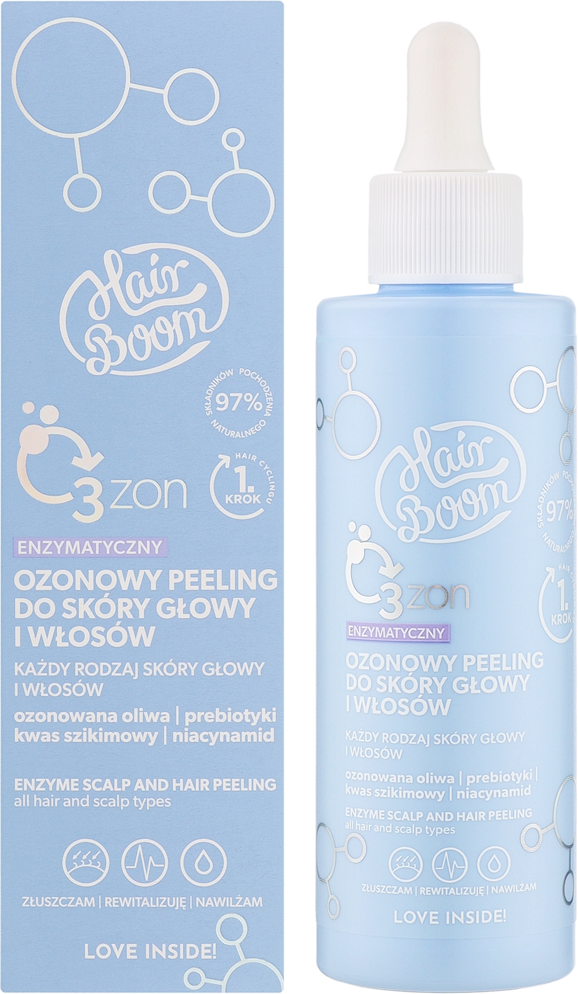 Энзимный озоновый пилинг для кожи головы и волос - BodyBoom HairBoom O3zon — фото 100ml