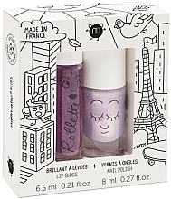 Парфумерія, косметика Набір - Nailmatic Kids Set Lovely City (lip/gloss/6,5ml + nail/polish/8ml)