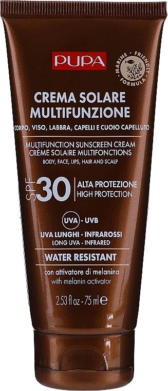 Зволожувальний сонцезахисний крем для усього тіла SPF 30 - Pupa Multifunction Sunscreen Cream — фото N1