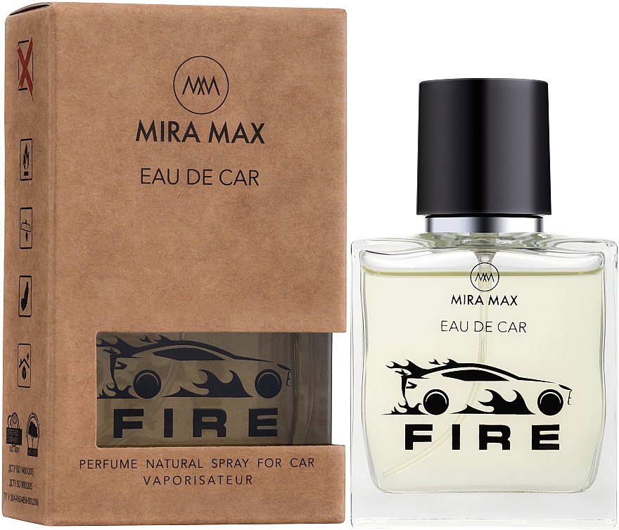Ароматизатор для авто - Mira Max Eau De Car Fire Perfume Natural Spray For Car Vaporisateur — фото N1