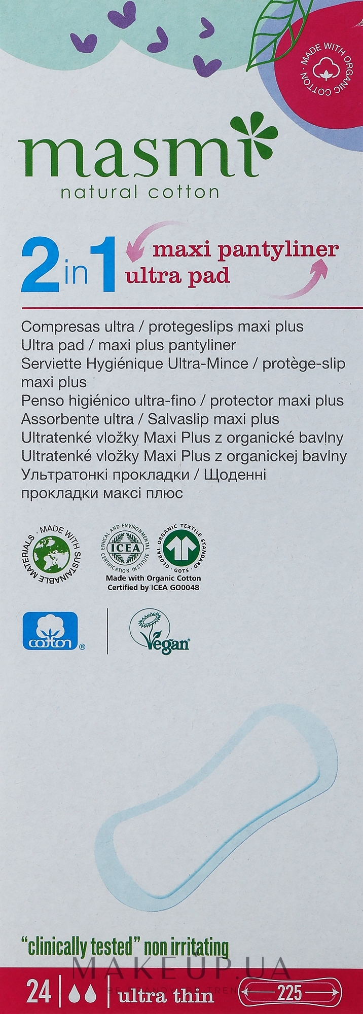 Щоденні гігієнічні прокладки Ultra Thin 2в1, 24 шт - Masmi — фото 24шт
