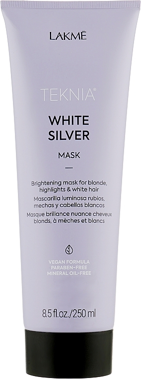 Тонирующая маска для нейтрализации желтого оттенка - Lakme Teknia White Silver Mask