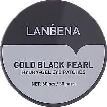 Парфумерія, косметика Гідрогелеві патчі для очей із золотом і чорними перлами - Lanbena Gold Black Pearl Hydra-Gel Eye Patch