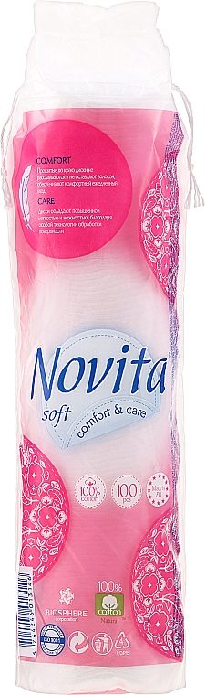 Диски ватные косметические, 100шт - Novita Soft