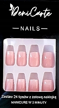 Парфумерія, косметика Тіпси омбре, квадрат, 24 шт. - Deni Carte Nails 7028