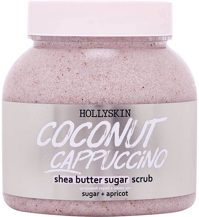 Цукровий скраб з олією ши і перлітом - Hollyskin Coconut Cappuccino — фото N1
