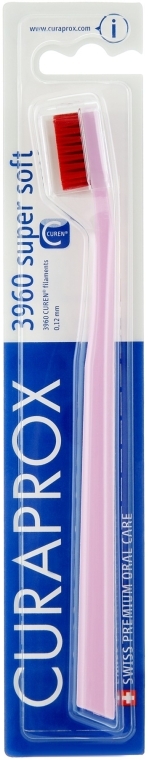 Зубная щетка CS 3960 "Super Soft", D 0,12 мм, розовая, красная щетина - Curaprox