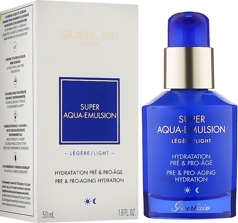 Легкая увлажняющая эмульсия для зрелой кожи и предупреждения старения - Guerlain Super Aqua Light Emulsion — фото N2