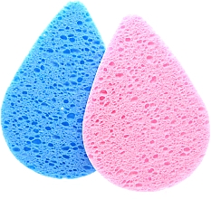 Спонж для умывания целлюлоза, "Капля" голубой + розовый - Cosmo Shop — фото N1