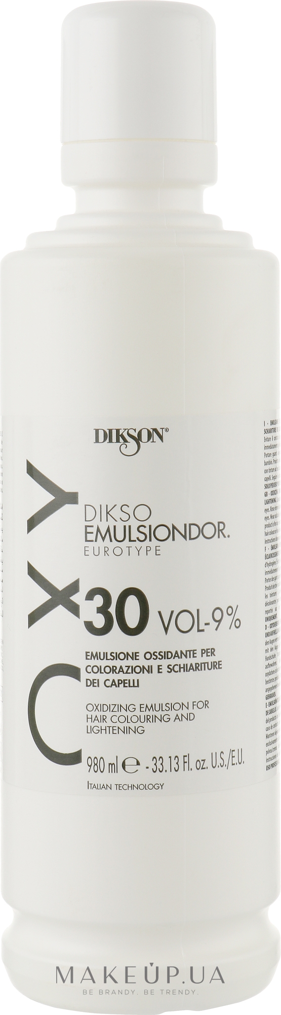 Окислювач для волосся - Dikson Oxy Oxidizing Emulsion For Hair Colouring And Lightening 30 Vol-9% — фото 980ml