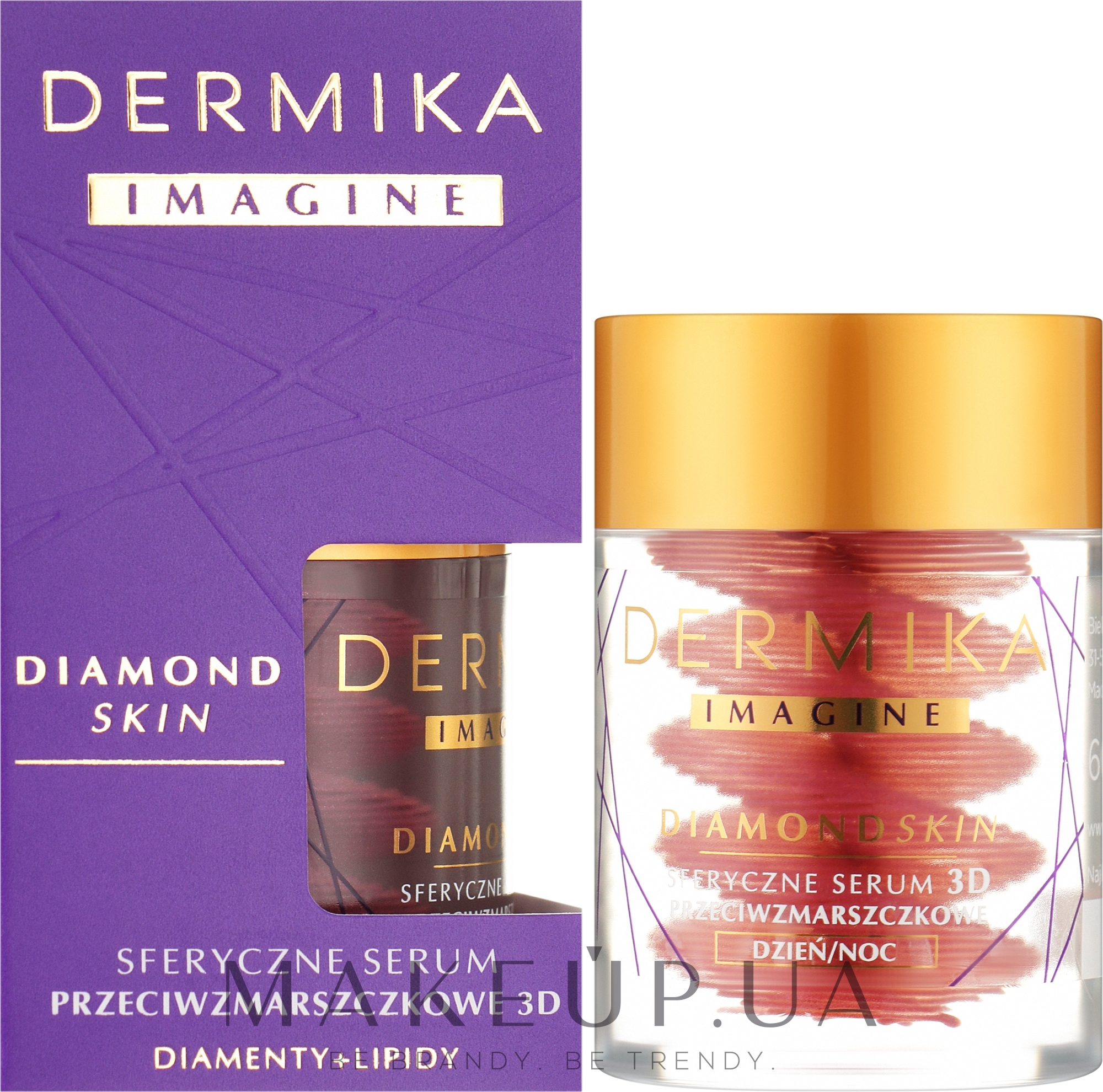 Сыворотка против морщин - Dermika Imagine Diamond Skin Spherical Anti-wrinkle Serum 3D Day & Night — фото 60g