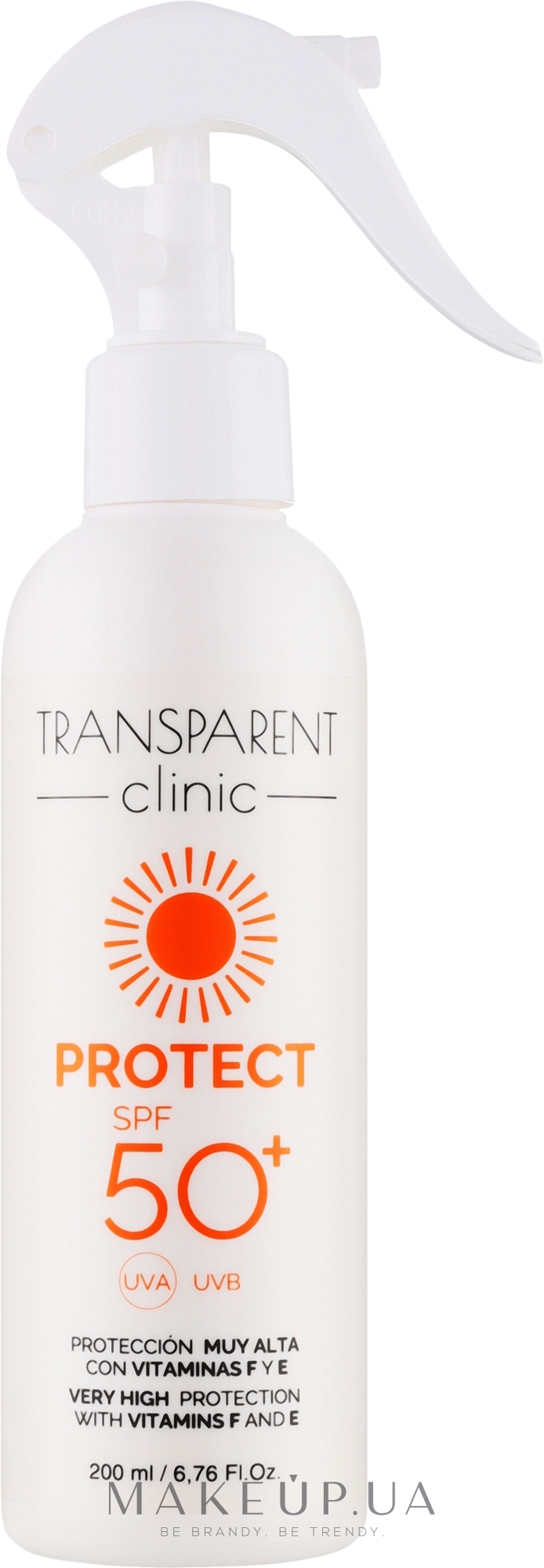 Сонцезахисний спрей для тіла - Transparent Clinic Protect SPF50+ — фото 200ml