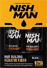 Парфумерія, косметика Набір для нарощування волосся кератиновим волокном - Nishman Hair Building Keratin Fiber (powder/21g + mist/100ml)