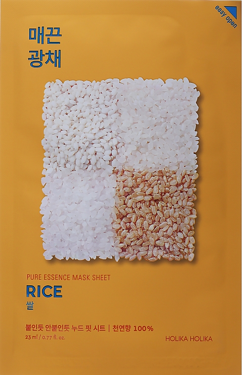Тканинна маска "Рисова" - Holika Holika Pure Essence Mask Sheet Rice — фото N1