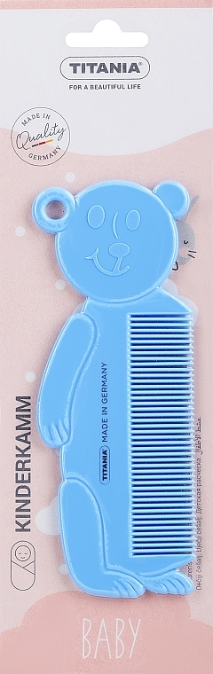 Гребешок для волос детский "Bear", светло-голубой - Titania — фото N1