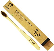 Парфумерія, косметика Бамбукова зубна щітка з м'якою коричневою щетиною - Zuzii Soft Toothbrush