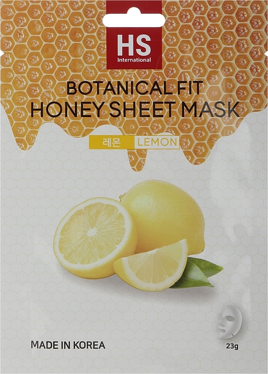 Маска тканинна для обличчя з медом та екстрактом лимона - V07 Botanical Fit Honey Sheet Mask Lemon — фото N1