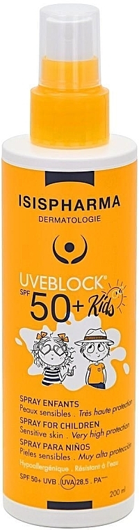 Детский солнцезащитный спрей для тела - Isispharma Uveblock SPF50+ Kids Spray for Children — фото N1