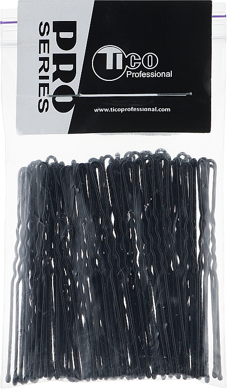 Шпильки для волос волнистые с наконечником 70мм, черные - Tico Professional