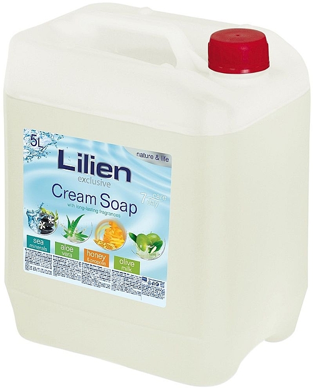 Жидкое крем-мыло "Оливковое молочко" - Lilien Olive Milk Cream Soap (канистра) — фото N1
