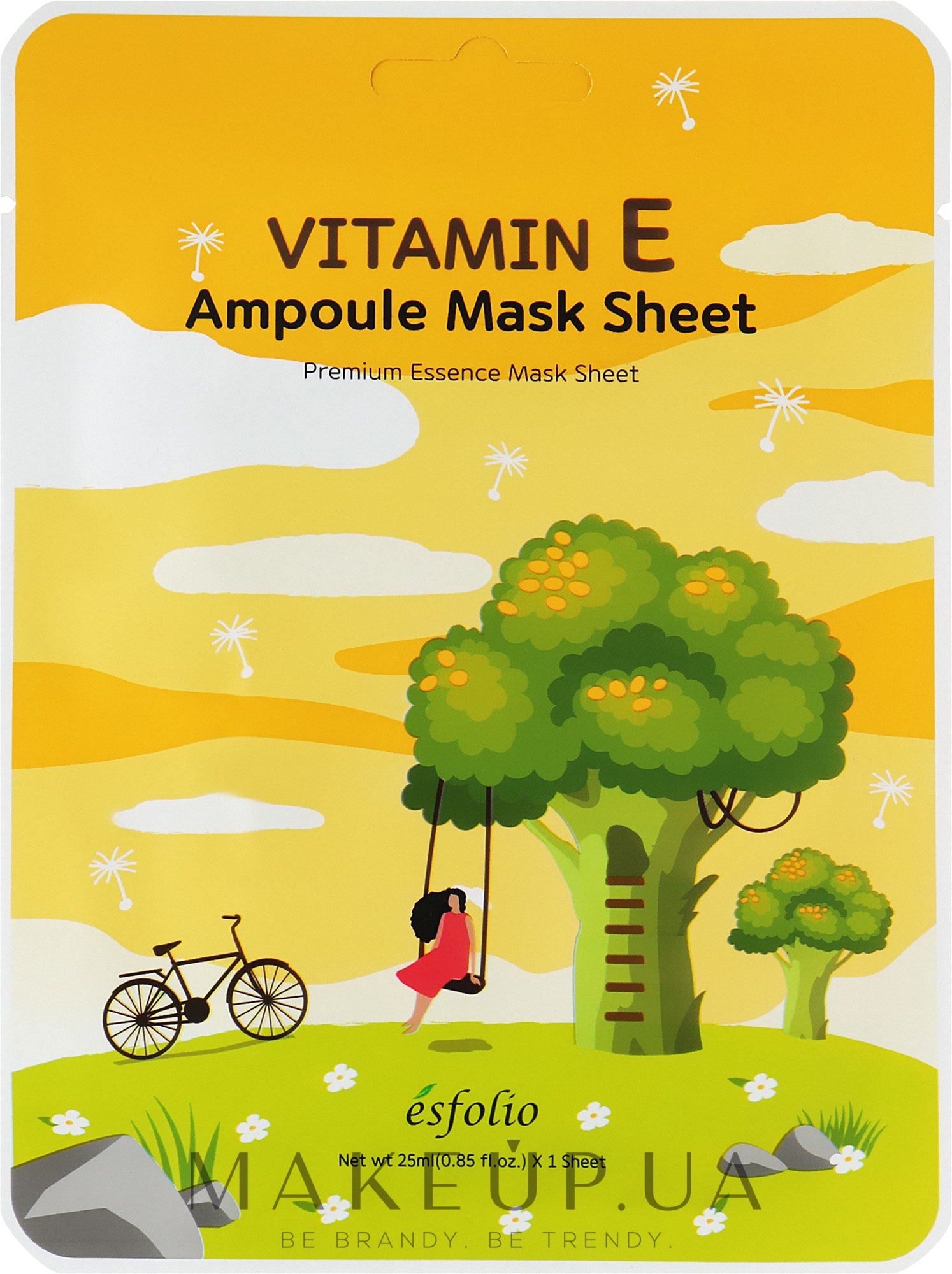 Зволожувальна тканинна маска для обличчя з вітаміном Е - Esfolio Vitamin E Ampoule Mask Sheet — фото 23ml