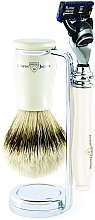 Духи, Парфюмерия, косметика Набор для бритья - Edwin Jagger Chatsworth Imitation Ivory Fusion ProGlide Silver Tip Badger