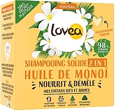 Парфумерія, косметика Шампунь для волосся 2 в 1 - Lovea Shampoo Monoi Oil Bar