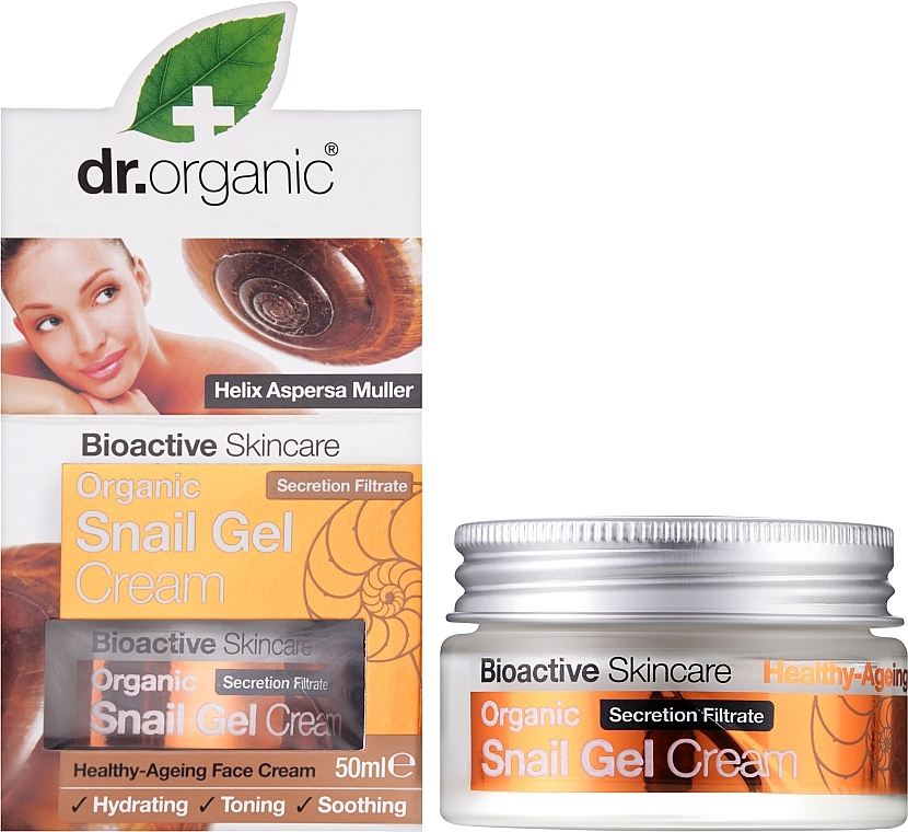 Гель-крем для обличчя з екстрактом секрета равлика - Dr. Organic Bioactive Skincare Snail Gel Cream — фото N2