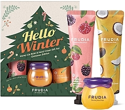 Духи, Парфюмерия, косметика Набор - Frudia Hello Winter Honey Lip & Hand Cream Gift Set Christmas Edition (lip/balm/10ml + h/cr/2x30g)