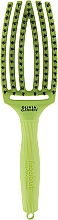 Щетка для волос изогнутая продувная с комбинированной щетиной - Olivia Garden Fingerbrush Tropical Lime — фото N1