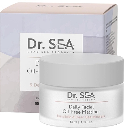 Матирующий крем для лица с дунаиллой и минералами Мертвого моря - Dr. Sea Oil-Free Mattiher Cream — фото N1