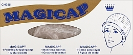 Шапочка латексная для мелирования волос с крючком, прозрачная белая - Cosmo Shop Megicap — фото N1
