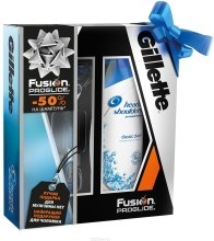 Парфумерія, косметика Набір - Gillette Fusion ProGlide (бритва/1шт + змінна касета/1шт + shm/200ml)