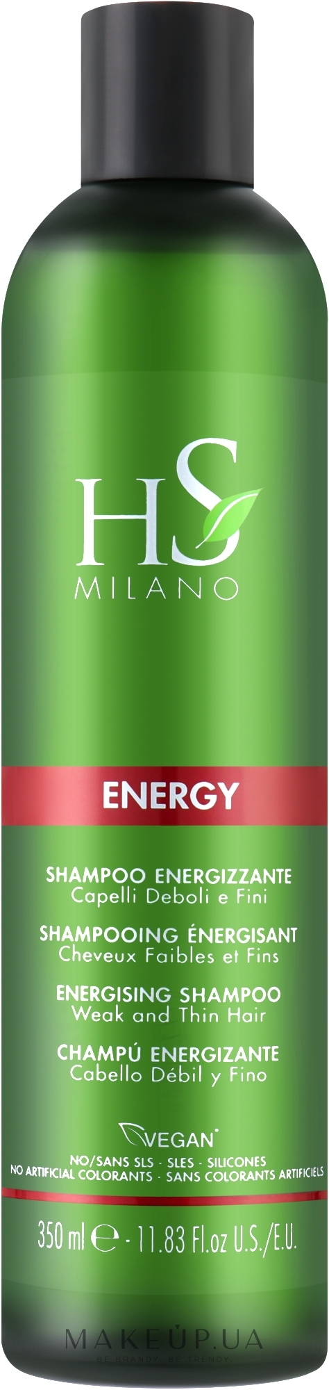 Шампунь для ослабленных и тонких волос - Hs Milano Energy Shampoo — фото 350ml