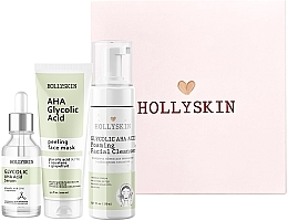 Набор - Hollyskin Glycolic AHA Acid Intensive Care (mask/100ml + foam/150ml + ser/50ml) — фото N2