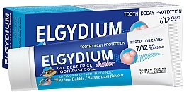 Дитяча гелева зубна паста - Elgydium Toothpaste Gel Junior Decay Protection 7/12 Years Old Bubble Aroma — фото N1