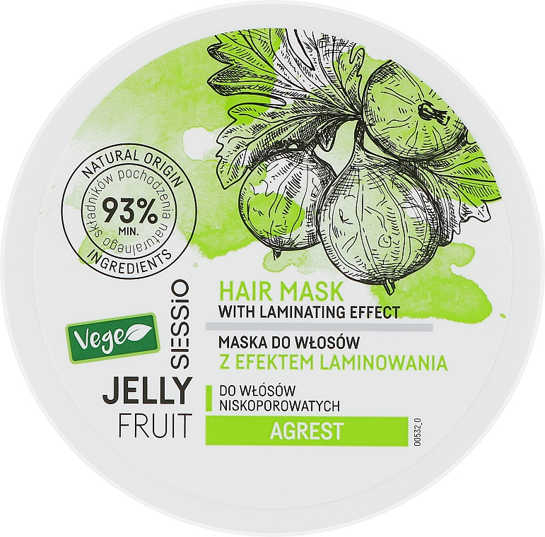 Желейна маска з ефектом ламінування для низькопористого волосся - Sessio Jelly Fruit Hair Mask — фото N1
