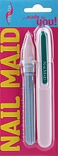 Керамическая пилочка для ногтей в прозрачном кейсе, зеленая клипса - Erlinda Solingen NailMaid Ceramic Nail File In Transparent Case With Clip  — фото N1