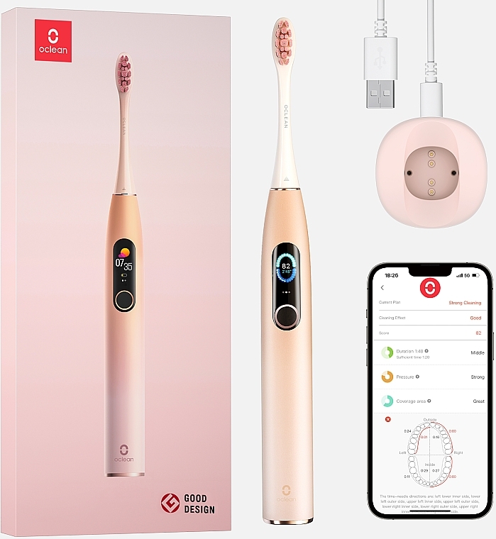 Умная зубная щетка Oclean X Pro Pink - Oclean X Pro Sakura Pink (OLED) (Global) — фото N1