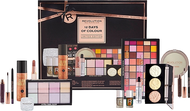 Набор "Адвент-календарь", 12 продуктов - Makeup Revolution 12 Days Of Colour Limited Edition  — фото N1