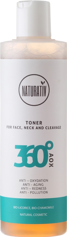 Натуральный тоник для лица, шеи и декольте - Naturativ 360° AOX Tonic — фото N1