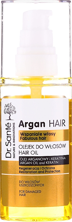 Масло для волос "Восстановление и Защита" с маслом арганы и кератином - Dr. Sante Argan Hair — фото N5
