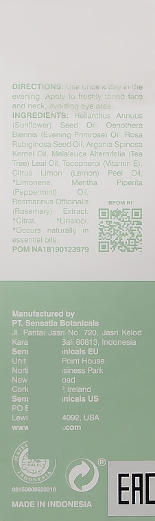 УЦІНКА Зволожувальна олія для обличчя "Чайне дерево й лимон" - Sensatia Botanicals Tea Tree & Lemon Facial Hydrate * — фото N3