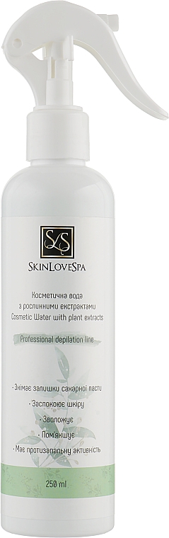 Вода косметическая для шугаринга на основе растительных экстрактов - SkinLoveSpa — фото N1