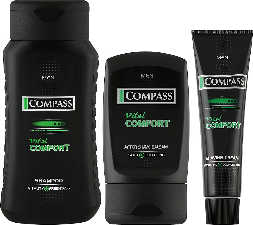 Набір чоловічий "Vital comfort" - Compass (sh/250ml + sh/gel/65ml + af/balm/100ml + bag) — фото N2