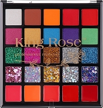 Професійна палетка тіней і блисків для повік і губ, 25 кольорів - King Rose Professional Make Up — фото N2